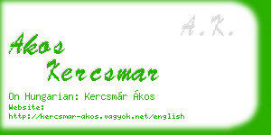 akos kercsmar business card